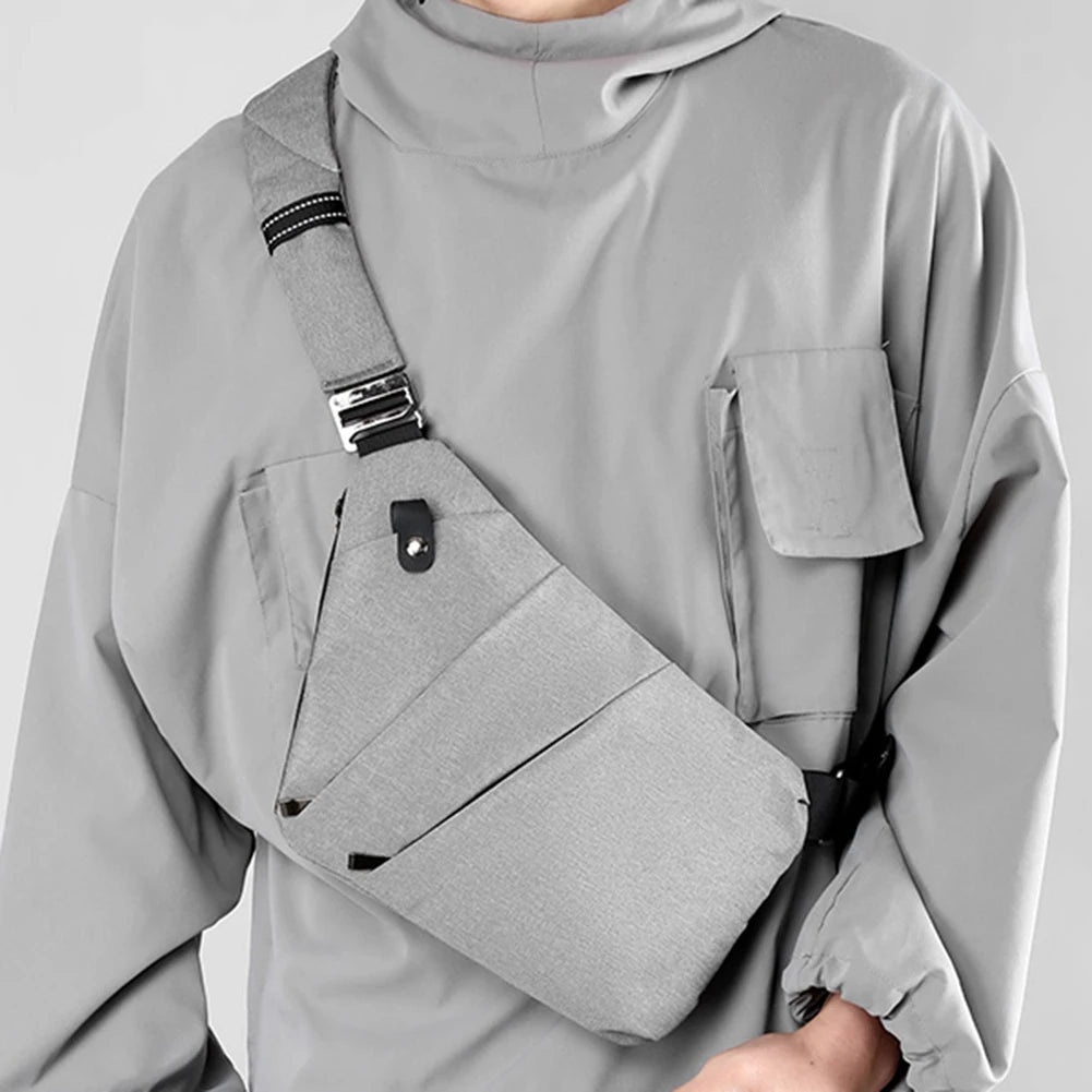 Beg Dada untuk Lelaki Beg Bahu Beg Tangan Lelaki Dompet Telefon Anti-pencuri Beg Dada Lelaki Nilon Beg Tali Pinggang Luaran Beg Crossbody Mudah Alih 