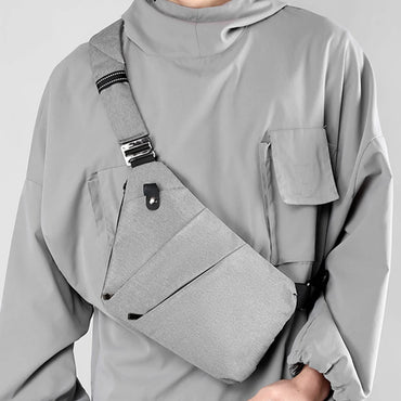 Beg Dada untuk Lelaki Beg Bahu Beg Tangan Lelaki Dompet Telefon Anti-pencuri Beg Dada Lelaki Nilon Beg Tali Pinggang Luaran Beg Crossbody Mudah Alih 