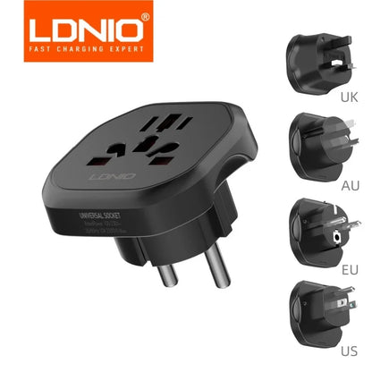 LDNIO Universal Travel Multi Adapter US UK AU CN KR EU Plug Converter To Universal Wall Socket  Home Conversion Plugs Adapters