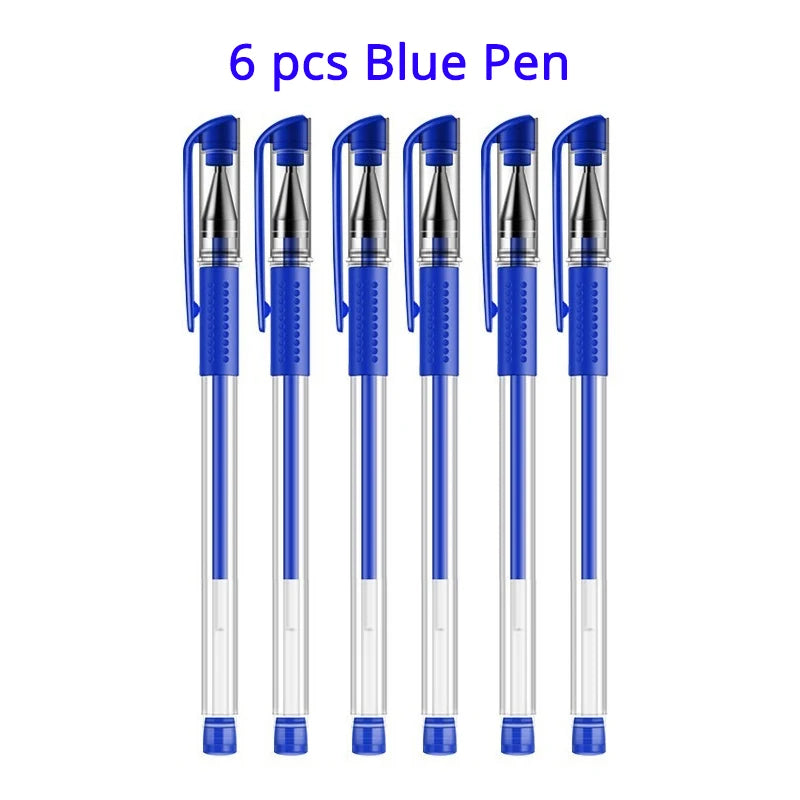 Set Pen Gel Hitam Biru Ballpoint 0.5 mm Isi Semula Cute Sekolah &amp; bekalan pen menulis pejabat Alat Tulis Korea Kawaii