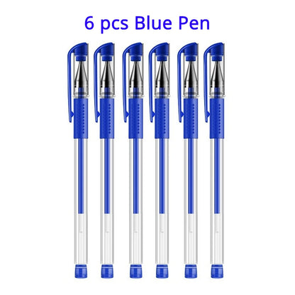 Set Pen Gel Hitam Biru Ballpoint 0.5 mm Isi Semula Cute Sekolah &amp; bekalan pen menulis pejabat Alat Tulis Korea Kawaii