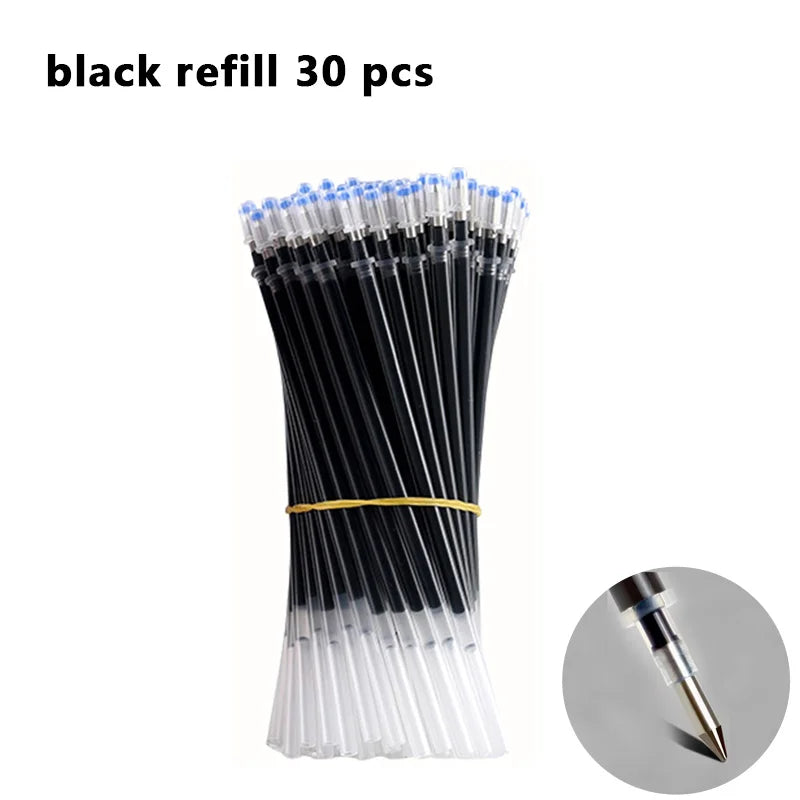 0.5mm Gel Pens Set Black Blue Red Refills Ballpoint Pens Bullet Tip School & Office Supplies Stationery Kawaii Accessories