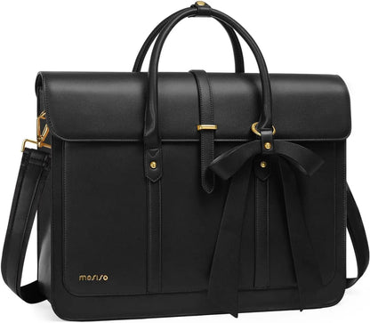Beg Tote Wanita MOSISO untuk MacBook Air Pro M3 13.3 14 15 16 17.3 inci Notebook PU Kulit Laptop Bahu Beg Bahu Beg Tangan Beg Tangan