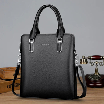 New Luxury Cow Genuine Leather Business Men's Briefcase High Capacity Male Shoulder Bag Men Messenger Bag Tote Computer Bags