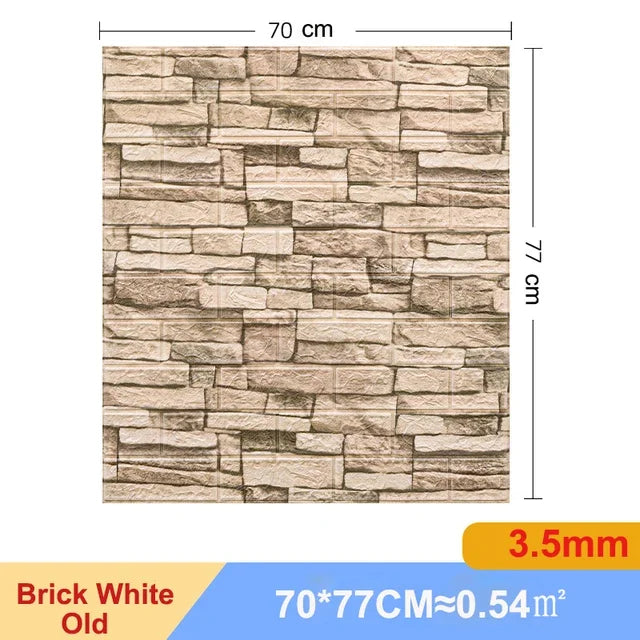 1/5/10Pcs 70*77cm Self-adhesive 3D Retro WallPaper Crash Sponge Imitation Brick  Wall Sticker for Home DIY Wall Decor Backdrop