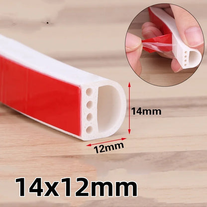 6m Silicone Door and Window Self-adhesive Sealing Soundproofing Strip Door Window Insulation Anti-collision and Windproof Strip