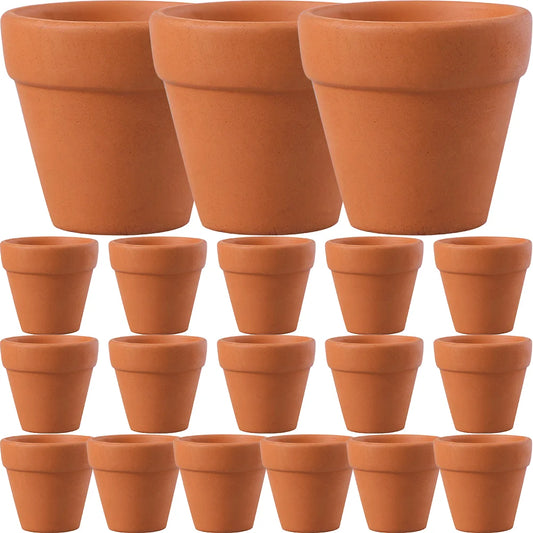 20 Pcs Small Clay Flower Pot Outdoor Tabletop Decor House Pots Containers Ceramics Mini Thumb Succulent Plants