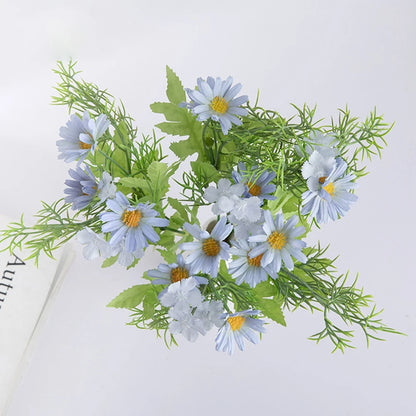 1PC Artificial Small Daisy Flower Bouquets Gerbera Fake Flowers Chamomile Silk Flowers for Wedding Home Decoration