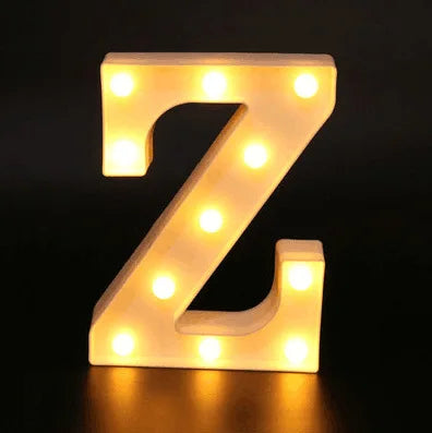 Decorative Name Letters Alphabet Letter LED Lights Luminous Number Lamp Night Light Wedding Birthday Christmas Party Decor Home