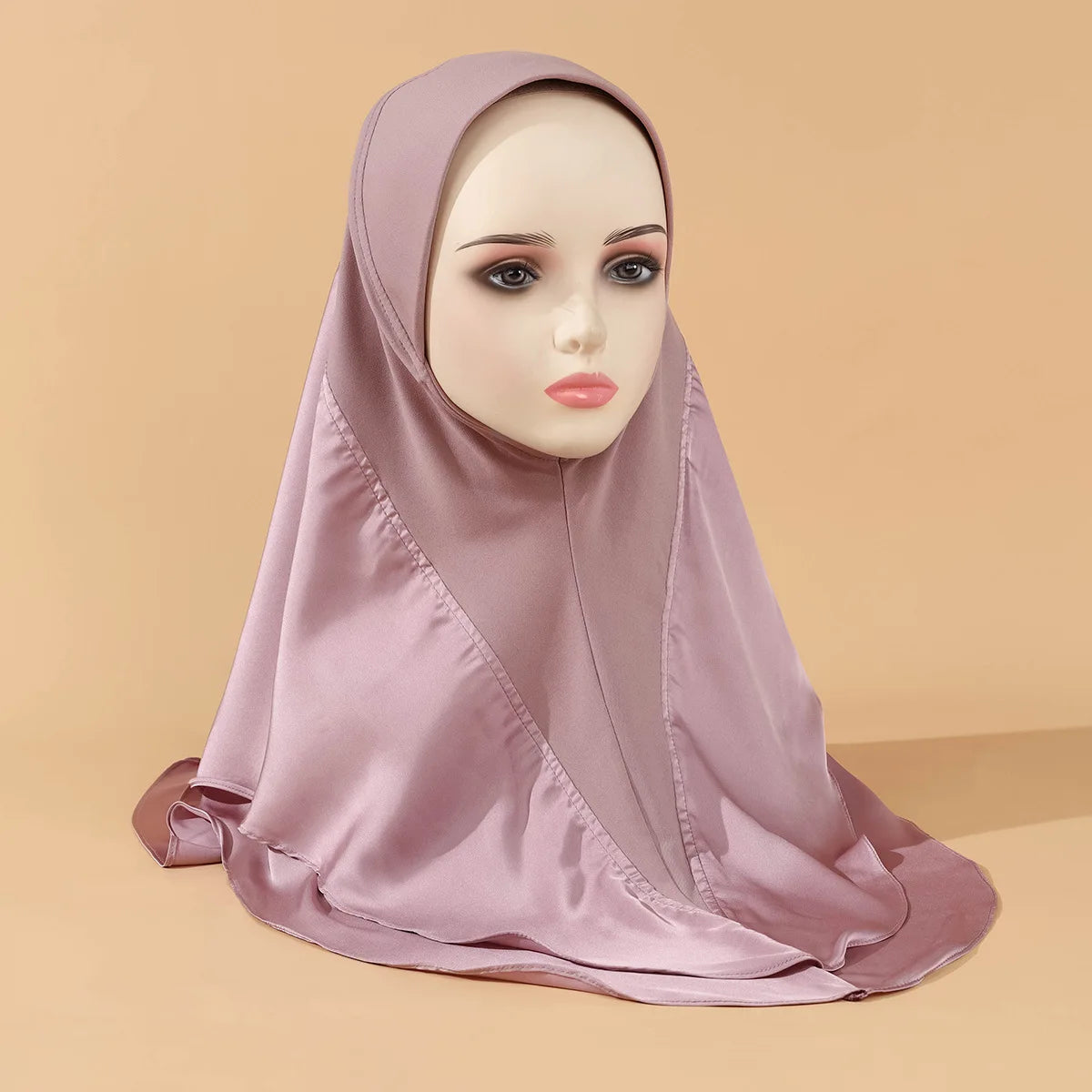 Chiffon Hijab Jersey Hijabs for Women Turban Malay Pullover Headgear Double Layer Solid Color Headscarf Bonnet Hijab Turbante