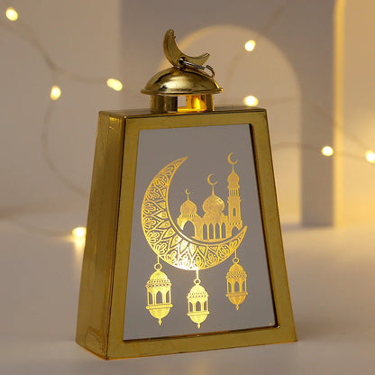 2025 Eid Mubarak Candle Lamp Creative Night Light Lantern Candle Holder Eid Mubarak Islamic Muslim Party Decor Decorative Lamp