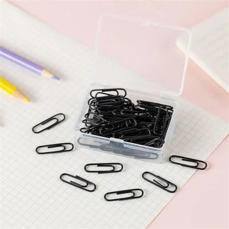 Box Colored Paper Clip Metal Clips Memo Clip Bookmarks Stationery Office Accessories School Supplies Length 18mm/50mm
