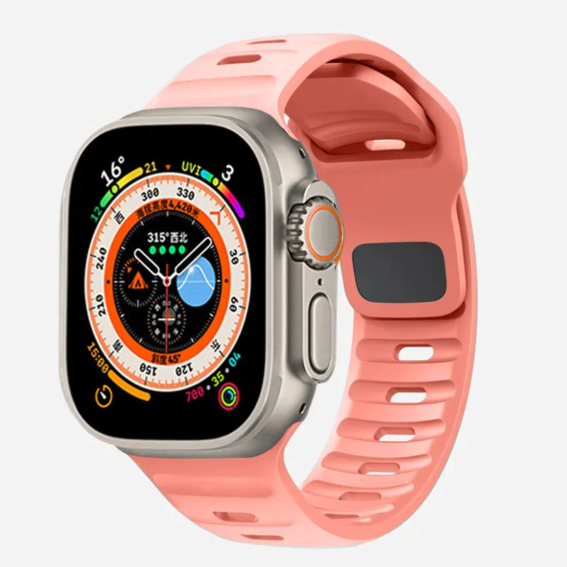 Tali Silikon Asli Baru untuk Jam Tangan Apple Ultra 49mm Gelang Sukan Siri iWatch 9 8 7 45mm 41mm 6 5 4 3 SE2 44mm 40mm Band 