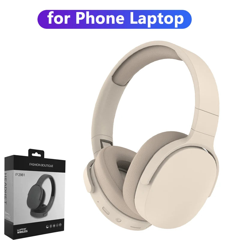 Headphone Bluetooth Over Ear Stereo HIFI Headset Wireless Heavy Bass Game Earphone TF/AUX Music Player with MIC/Radio for Gifts