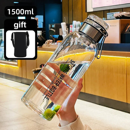 2L Large Capacity Glass Water Bottle Transparent Milk Juice Cup Outdoor Portable Leakproof Drinkware Tea Water Glass Bottle 2L