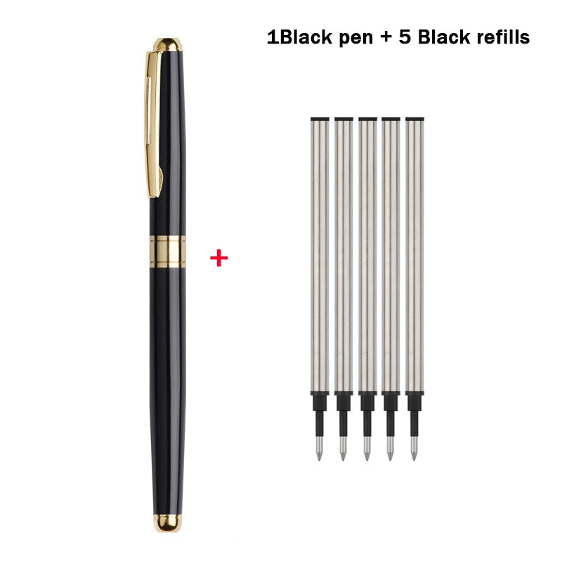 Metal Gel Pen Replaceable Refill High-end Metal Business Signature Pen Office Writing Ballpoint Pen Writing Stationery Gift