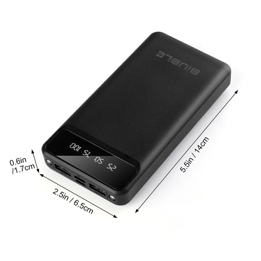 20000mAh Power Bank Built Cable Charger Port  Fast Charge External Charger Power Portable Bank Suitable for iPhone New