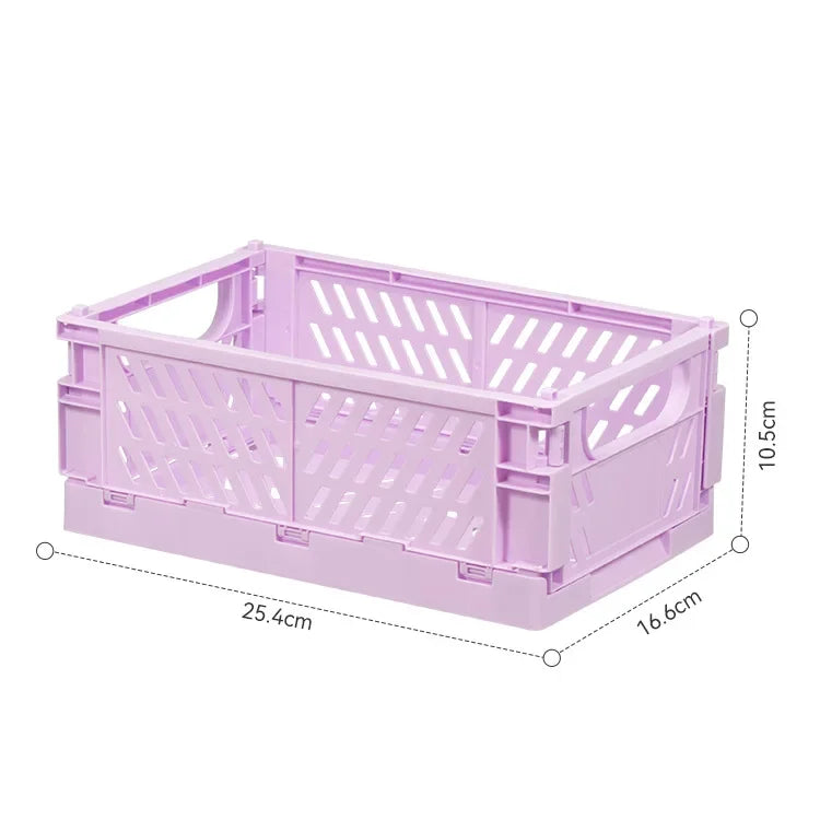 Plastic Foldable Storage Crate Folding Box Basket Stackable Cute Makeup Jewellery Toys Boxes for Storage Box Organizer Portable