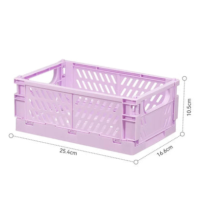 Plastic Foldable Storage Crate Folding Box Basket Stackable Cute Makeup Jewellery Toys Boxes for Storage Box Organizer Portable