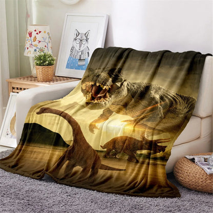 KACISSTY Cartoon Dinosaur Baby Blanket Soft Flannel Throw Blanket for Chair Travel Camping Kids Adults Bed Couch Cover 5 Size