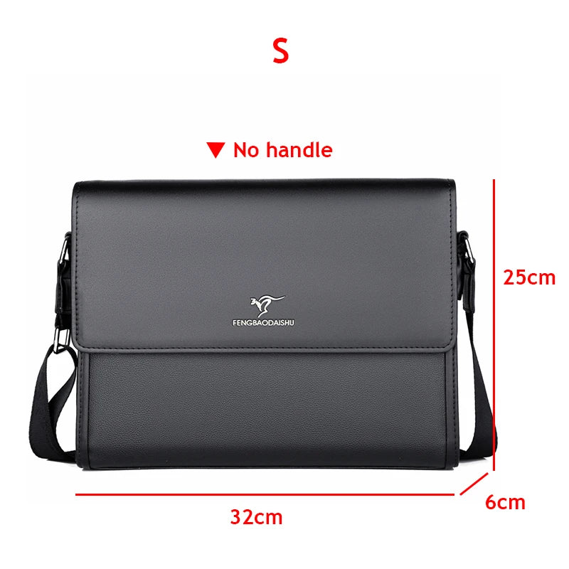 Leather Luxury Briefcases For Men Designer Work Business Tote Bolsas Black Handbag Shoulder Lawyer Square A4 Side Crossbody Bag