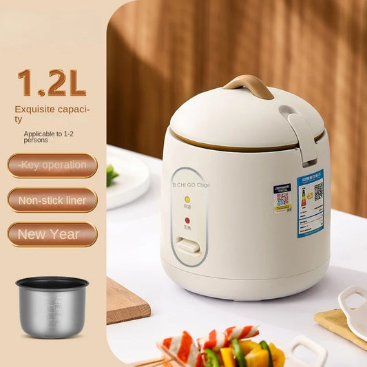 Mini Rice Cooker 1.2L Multi functional Rice Cooker Household Student Dormitory Steaming Pot