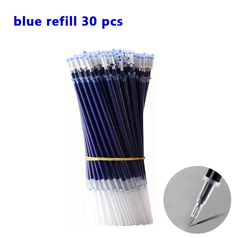 0.5mm Gel Pens Set Black Blue Red Refills Ballpoint Pens Bullet Tip School & Office Supplies Stationery Kawaii Accessories