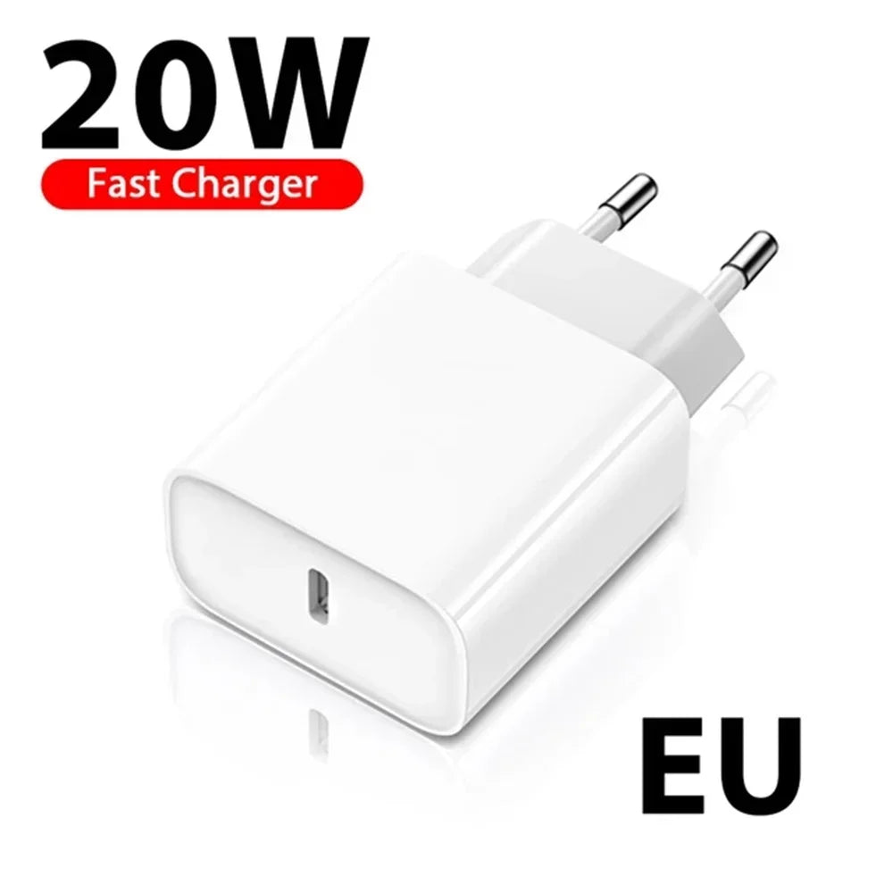 20W UK Eu US USB C Wall Charger Fast Quick Charging Power Adapters For iPhone 11 12 13 14 15 Samsung Xiaomi huawei