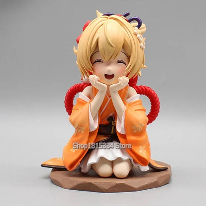 Anime Angka Impak Genshin Comel Yoimiya Raiden Shogun Naganohara Yoimiya Yae Miko Action Figure Versi Q Mainan Model PVC 