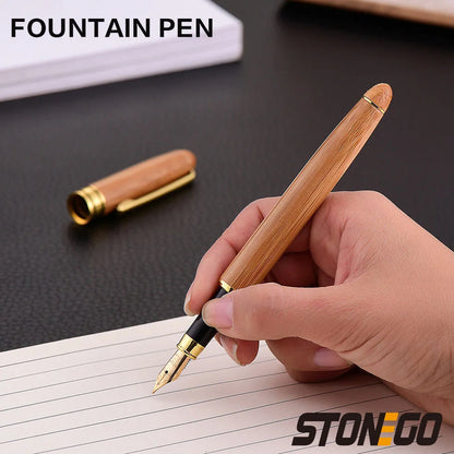 STONEGO Classics Luxury Wooden Fountain Pen/Signature Pen Ink 0.5mm for Gifts Decoration Writing Office Fountain Pen Stationery