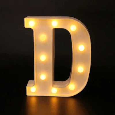 Decorative Name Letters Alphabet Letter LED Lights Luminous Number Lamp Night Light Wedding Birthday Christmas Party Decor Home