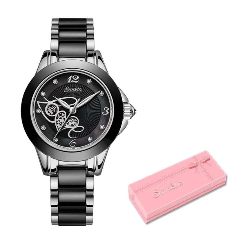 New LIGE Fashion Women Ceramic Watches Brand Luxury Ladies Watches Waterproof Quartz Bracelet Watch Woman Date Clock reloj mujer