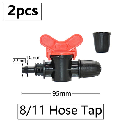 3/8" 8mm Penyambung Hos Taman 8/11 Hingga 4/7 3/5mm Pengurangan Hos Pemisah Air Tee Siku Hujung Palam Titisan Sistem Pengairan 