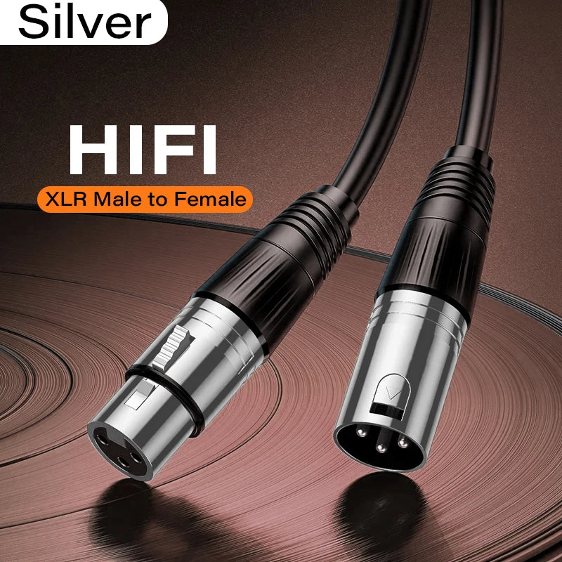 XLR Cable Karaoke Microphone Sound Cannon XLR Extension Cable for Audio Mixer Amplifiers Balanced Analog Audio 3Pin XLR Cord