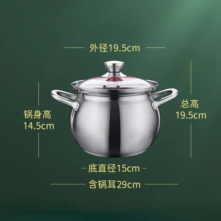 stainless steel Soup big cooking pot Thickened soup pot New design General use of gas in induction cooker for porridge pot