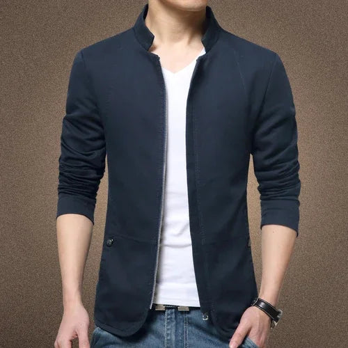 Business Mens Jacket Fashion Standing Collar Jacket Coats Men Slim Fit Business Casual Male Jackets Men Clothing Plus Size Coats