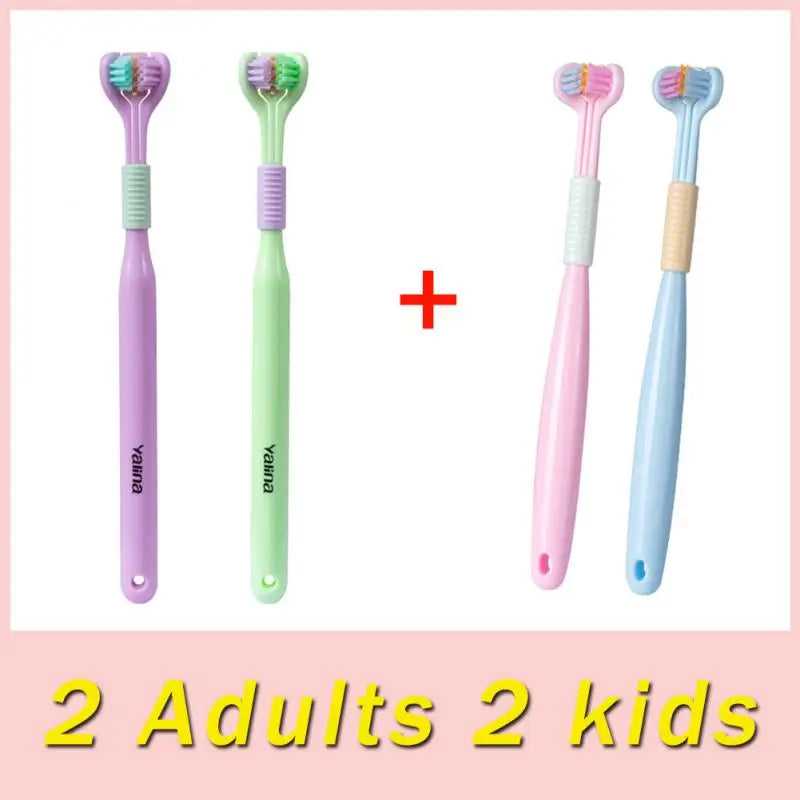 Three Sided Soft Hair Tooth Toothbrush Adult Children Toothbrush Ultra Fine Soft Bristle Oral Care Safety Teeth Brush Cleaner