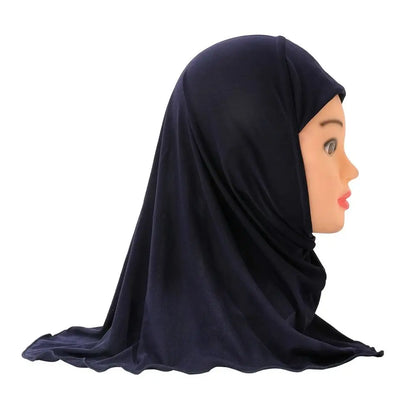 Muslim Girls Kids Hijab Islamic Scarf Shawls Soft and Stretch Material for 2 to 7 years old Girls 50cm Children Hijabs