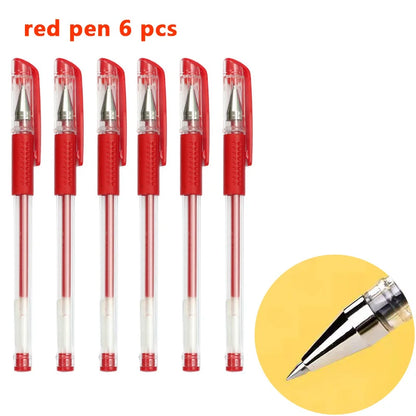 0.5mm Gel Pens Set Black Blue Red Refills Ballpoint Pens Bullet Tip School & Office Supplies Stationery Kawaii Accessories