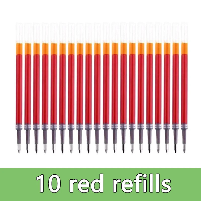 0.5mm Gel Pens Set Black Blue Red Refills Ballpoint Pens Bullet Tip School & Office Supplies Stationery Kawaii Accessories