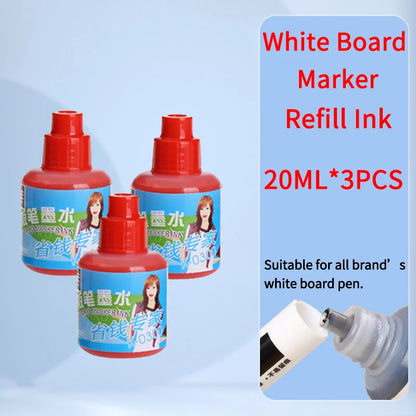 Penanda Papan Putih Nib Besar 20mm Petua Rata untuk Keterlihatan Jelas Dakwat boleh isi semula Padam Kering Penanda JUMBO Hitam Merah Biru 