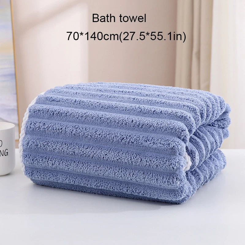 3Piece Bath Towels Set wrap edge thickened coral velvet candy bar bath towel Face Towels Set adult home pool beach seaside