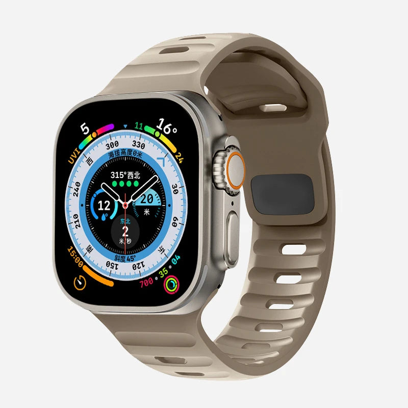 Tali Silikon Asli Baru untuk Jam Tangan Apple Ultra 49mm Gelang Sukan Siri iWatch 9 8 7 45mm 41mm 6 5 4 3 SE2 44mm 40mm Band 