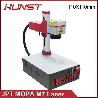 Hunst 小型激光打标机 JPT MOPA M7 20W 30W 便携式可折叠迷你光纤雕刻机适用于 DIY 打标礼品金属雕刻