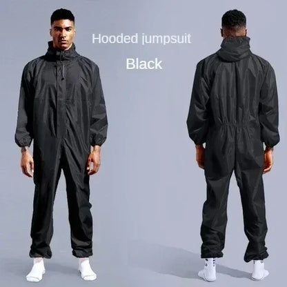 Full Body Conjoined Raincoat Hat Oil-Resistant Work Safety Adult Biker Men's Raincoat Rain Cover Jacket Impermeable Rain Gear