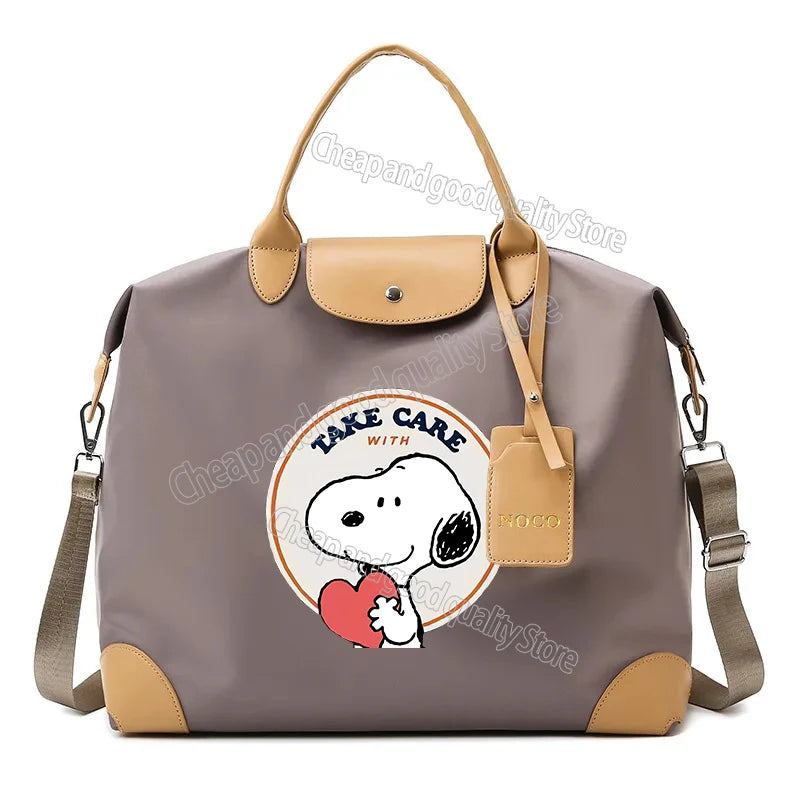 Snoopy Ladies Travel Bag Large Capacity Women's Handbag Waterproof Fashion Gym Bag Luggage Bag Shoulderbag Birthday Gift