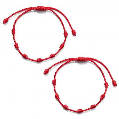 6PCS 7 Knot Red String Bracelet For Couple Rope Braided Bracelets Protection Good Luck Amulet for Success Handmade Jewelry Gift