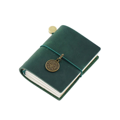 128 Page Vintage Notebook Mini Loose-leaf Notebook Leather Pocket Planner Notebooks for Students Diary Stationery