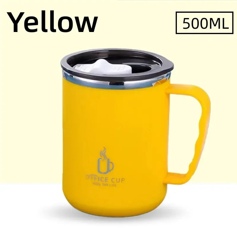 Thermal Coffee Cup to Carry 500ml Thermos Coffee with Straw Stainless Steel Mug with Lid Bottle for Coffee Mugs Thermal Mug