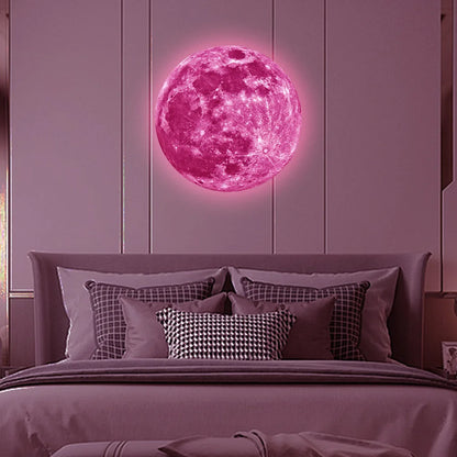 Aesthetic 3D Luminous Moon Wall Sticker Glow In The Dark Fluorescent Sticker PVC Home Kids Room Decals Wall Decor Wallpaper